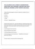 FCLE &lpar;FLORIDA CIVIC LITERACY EXAMINATION&rpar; QUESTIONS AND ANSWERS &lpar;VERIFIED AND WELL DETAILED ANSWER&rpar; LATEST UPDATE 2025&sol;2026