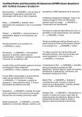 Certified Parks and Recreation Professional &lpar;CPRP&rpar; Exam Questions with Verified Answers Graded A&plus;
