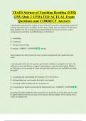 TExES Science of Teaching Reading &lpar;STR&rpar;  &lpar;293&rpar; Quiz 2 UPDATED ACTUAL Exam  Questions and CORRECT Answers 