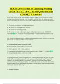 TEXES 293 Science of Teaching Reading  UPDATED ACTUAL Exam Questions and  CORRECT Answers
