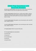 CRNA Prep Questions with Accurate Answers