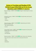 Science of Teaching and Reading &lpar;STR&rpar;  TEXES Exam UPDATED ACTUAL Exam  Questions and CORRECT Answers 