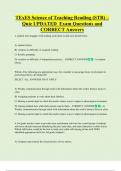 TExES Science of Teaching Reading &lpar;STR&rpar; &ndash;  Quiz UPDATED  Exam Questions and  CORRECT Answers 