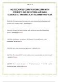 AG ASSOCIATES CERTIFICATION EXAM WITH COMPLETE 350 QUESTIONS AND WELL ELABORATED ANSWERS JUST RELEASED THIS YEAR