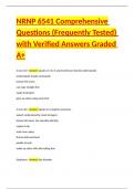 NRNP 6541 Comprehensive Questions &lpar;Frequently Tested&rpar; with Verified Answers Graded A&plus;