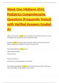 Week One MIdterm 6541 Pediatrics Comprehensive Questions &lpar;Frequently Tested&rpar; with Verified Answers Graded A&plus;