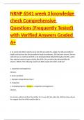 NRNP 6541 week 3 knowledge check Comprehensive Questions &lpar;Frequently Tested&rpar; with Verified Answers Graded A&plus;