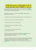 NURP-424&colon; Exam 2 UPDATED ACTUAL   Exam Questions and CORRECT Answers