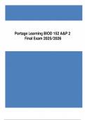Portage Learning BIOD 152 A&P 2 Final Exam 2025&sol;2026