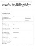 Bmw members Exam &lpar;2025&rpar; Complete Exam Questions and Answers &vert; already graded A&plus;