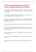 STATE &lpar;Nebraska&rpar; Real Estate Practice Exam 1 Questions With Correct Answers