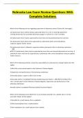 Nebraska Law Exam Review Questions With Complete Solutions 