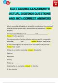 SGTS COURSE LEADERSHIP II ACTUAL 2025&sol;2026 QUESTIONS AND 100&percnt; CORRECT ANSWERS