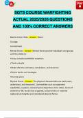 SGTS COURSE WARFIGHTING ACTUAL 2025&sol;2026 QUESTIONS AND 100&percnt; CORRECT ANSWERS