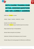 SGTS COURSE TRAINING EXAM ACTUAL 2025&sol;2026 QUESTIONS AND 100&percnt; CORRECT ANSWERS