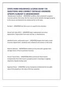 STATE FARM INSURANCE LICENSE EXAM 150 QUESTIONS AND CORRECT DETAILED ANSWERS UPDATE ALREADY A GRADED&vert;NEW&excl;