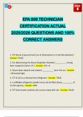 EPA 609 TECHNICIAN CERTIFICATION ACTUAL 2025&sol;2026 QUESTIONS AND 100&percnt; CORRECT ANSWERS