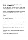 Bio 206 Quiz 1 WWU Exam Questions With Correct Answers