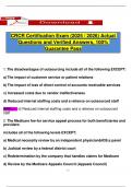 CRCR Certification Exam &lpar;2025 &sol; 2026&rpar; Actual Questions and Verified Answers&comma; 100&percnt; Guarantee Pass