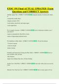 EXSC 191 Final ACTUAL UPDATED  Exam  Questions and CORRECT Answers