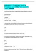 BIOL 3010 &vert; Final Exam Review Questions and All Correct Answers 2025 Updated&period;