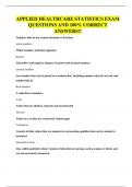 APPLIED HEALTHCARE STATISTICS EXAM QUESTIONS AND 100&percnt; CORRECT ANSWERS