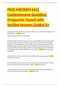 PEDS MIDTERM 6541 Comprehensive Questions &lpar;Frequently Tested&rpar; with Verified Answers Graded A&plus;