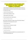 CLEAN CERTIFICATION REVIEW TEST QUESTIONS AND 100&percnt; VERIFIED CORRECT ANSWERS&excl;&excl;