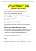 CLEAN CERTIFICATION EXAM QUESTIONS AND 100&percnt; VERIFIED CORRECT ANSWERS&excl;&excl;