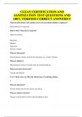 CLEAN CERTIFICATION-AND SANITIZATION TEST QUESTIONS AND 100&percnt; VERIFIED CORRECT ANSWERS&excl;
