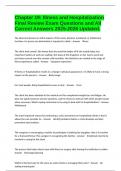 Chapter 19&colon; Illness and Hospitalization Final Review Exam Questions and All Correct Answers 2025-2026 Updated&period;