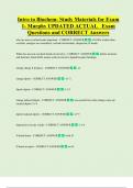 Intro to Biochem- Study Materials for Exam  1- Murphy UPDATED ACTUAL   Exam  Questions and CORRECT Answers 