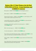 Rutgers Bio 117 final&sol; Rutgers bio lab final  UPDATED ACTUAL   Exam Questions and  CORRECT Answers 