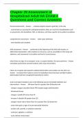 Chapter 29 Assessment of Hospitalized Adult HA EXAM 4 Questions and Correct Answers&period;
