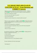 EAT RIGHT PREP &lpar;RD EXAM &num;5&rpar;  UPDATED ACTUAL   Exam Questions and  CORRECT Answers 