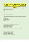 Eat Right Prep &num;1 Practice Exam UPDATED  ACTUAL   Exam Questions and CORRECT  Answers