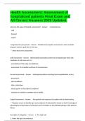 Health Assessment&colon; Assessment of hospitalized patients Final Exam and All Correct Answers 2025 Updated&period; 