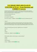 EAT RIGHT PREP &lpar;RD EXAM &num;3&rpar;  UPDATED ACTUAL   Exam Questions and  CORRECT Answers
