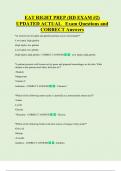 EAT RIGHT PREP &lpar;RD EXAM &num;2&rpar;  UPDATED ACTUAL   Exam Questions and  CORRECT Answers 