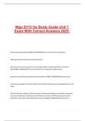 Wgu D115 Oa Study Guide Unit 7 Exam With Correct Answers 2025