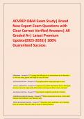     ACVREP O&M Exam Study&vert; Brand New Expert Exam Questions with Clear Correct Verified Answers&vert; All Graded A&plus;&vert; Latest Premium Update&lpar;2025-2026&rpar;&vert; 100&percnt; Guaranteed Success&period;