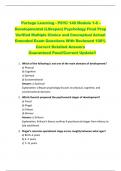 Portage Learning - PSYC 140 Module 1-8 &ndash;  Developmental &lpar;Lifespan&rpar; Psychology Final Prep  Verified Multiple Choice and Conceptual Actual  Emended Exam Questions With Reviewed 100&percnt;  Correct Detailed Answers  Guaranteed Pass&excl;&excl;Current Update&excl;&excl; 