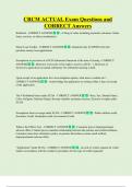 CRCM ACTUAL Exam Questions and  CORRECT Answers