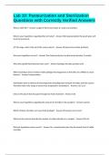 Lab 10&colon; Pasteurization and Sterilization Questions with Correctly Verified Answers