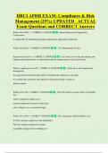 HRCI APHR EXAM&colon; Compliance & Risk  Management &lpar;25&percnt;&rpar; UPDATED   ACTUAL  Exam Questions and CORRECT Answers