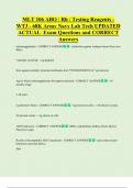 MLT 106 ABO &sol; Rh &sol; Testing Reagents -  WT3 - 68K Army Navy Lab Tech UPDATED  ACTUAL  Exam Questions and CORRECT  Answers 