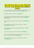 MLT 106 Unit 2&colon; Basic Genetics UPDATED  ACTUAL  Exam Questions and CORRECT  Answers 