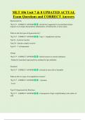 MLT 106 Unit 7 & 8 UPDATED ACTUAL   Exam Questions and CORRECT Answers 