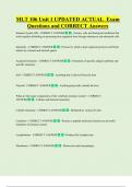 MLT 106 Unit 1 UPDATED ACTUAL  Exam  Questions and CORRECT Answers 