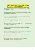 MLT 106 UNIT6 UPDATED   Exam  Questions and CORRECT Answers 